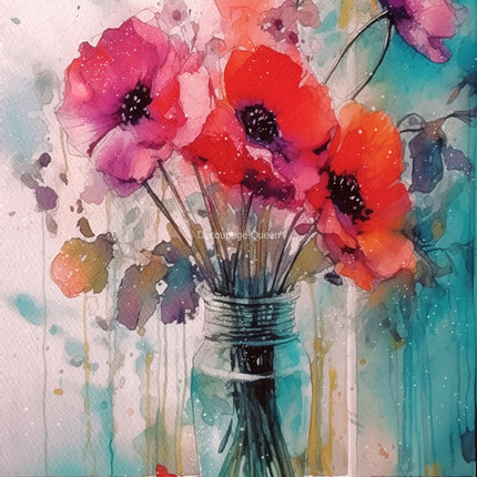 Decoupage Queen Andy Skinner Mum's Poppies A4