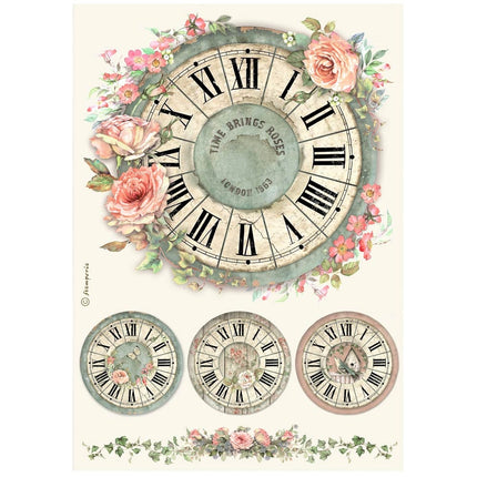 A4 Rice paper packed - House of Roses clock