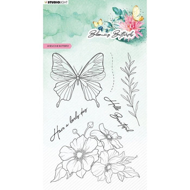 Studio Light • Blooming Butterfly Clear Stempels Anemone Butterfly