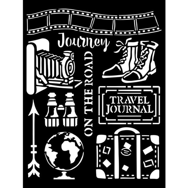 Thick stencil cm 20X25 - Our way journey elements