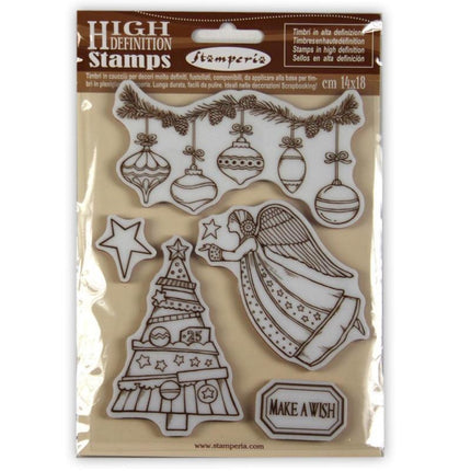 HD Natural Rubber Stamp cm. 14x18 Make a wish Angel