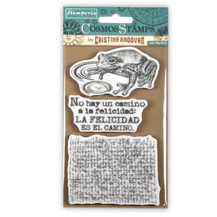 HD Natural Rubber Stamp cm.10x16,5 Cosmos frog