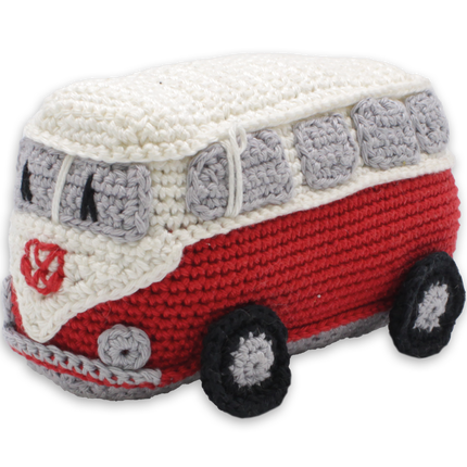 Haakpakket Retro Busje Rood - Amigurumi DIY Kit