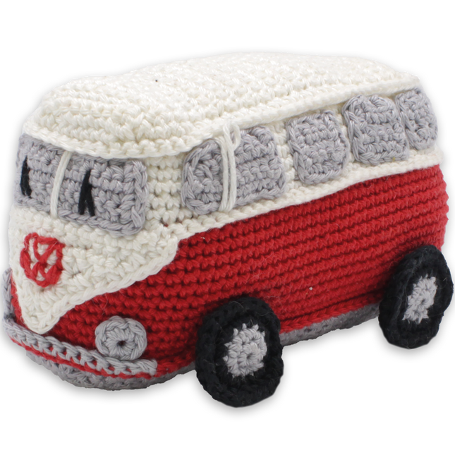 Haakpakket Retro Busje Rood - Amigurumi DIY Kit