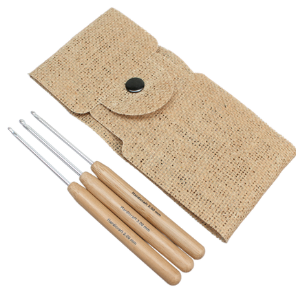 Haaknaalden Set met Ergonomische Bamboe Handgreep – 2.0 / 2.5 / 3.0 mm