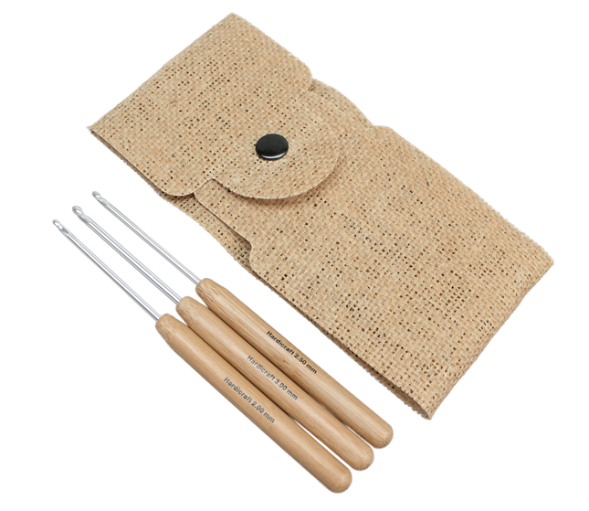Haaknaalden Set met Ergonomische Bamboe Handgreep – 2.0 / 2.5 / 3.0 mm