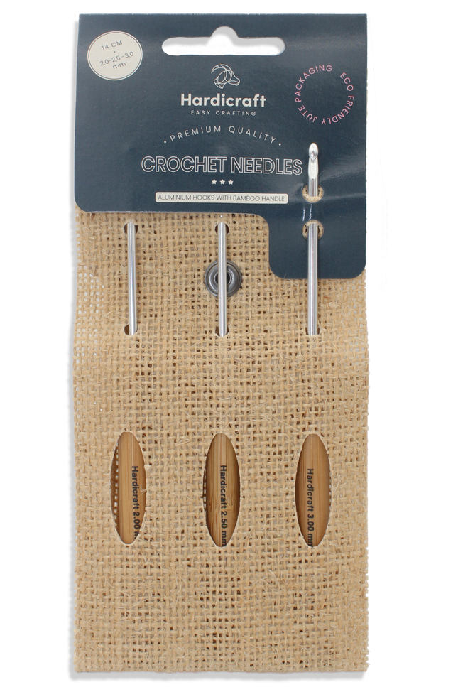 Haaknaalden Set met Ergonomische Bamboe Handgreep – 2.0 / 2.5 / 3.0 mm