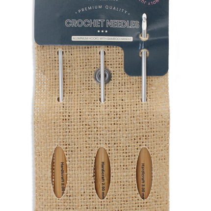 Haaknaalden Set met Ergonomische Bamboe Handgreep – 2.0 / 2.5 / 3.0 mm