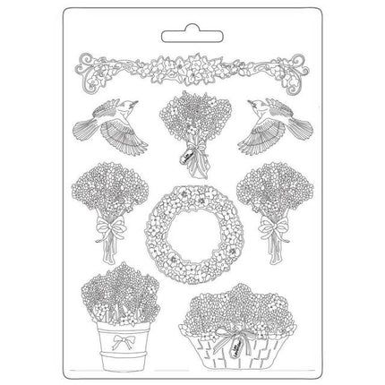 Soft Mould A4 - Provence garlands and bouquets