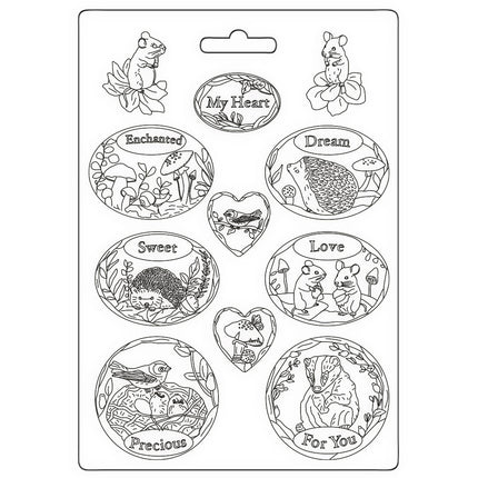 Soft Mould A4 - Woodland oval plates