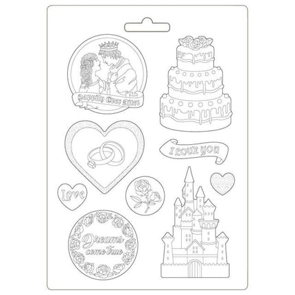 Soft Mould A4 - Sleeping Beauty castle and cake