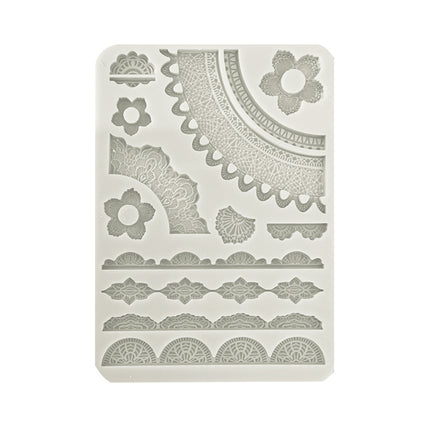 Silicon mould A5 - Create Happiness Secret Diary lace borders