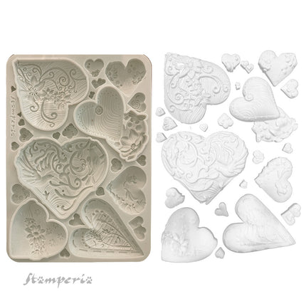 Silicon mould A5 - Alice in Christmas simple hearts