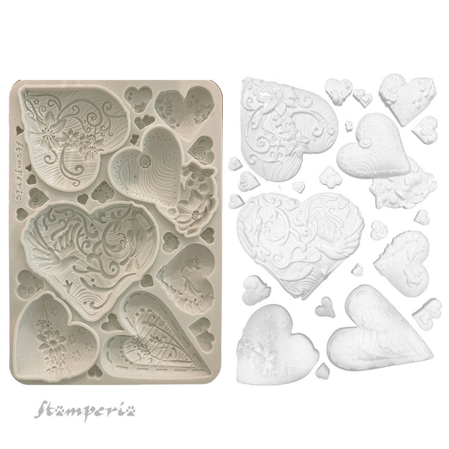Silicon mould A5 - Alice in Christmas simple hearts