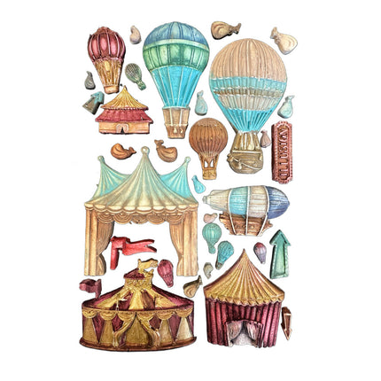 Silicon mould A5 - Alice in Christmas circus and air balloons