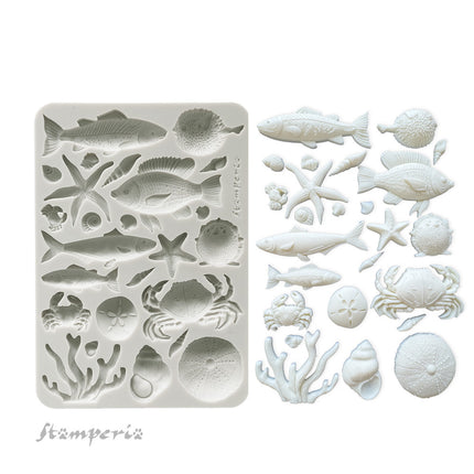 Silicon mold A5 - Silent Sea shells and fish
