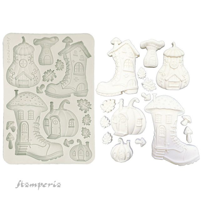Silicon mould A5 - Whispering woods boots and pumpkin house