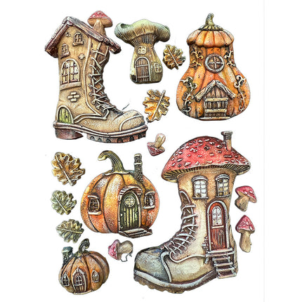 Silicon mould A5 - Whispering woods boots and pumpkin house