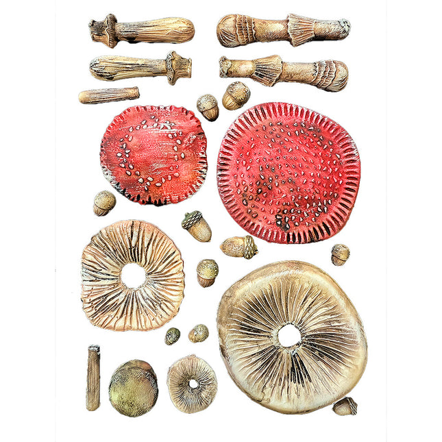 Silicon mould A5 - Whispering woods mushrooms 3D
