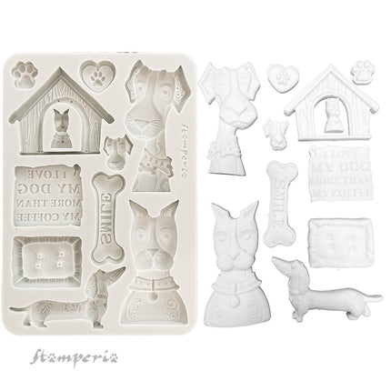 Silicon mould A5 - Furry Friends I love my dog
