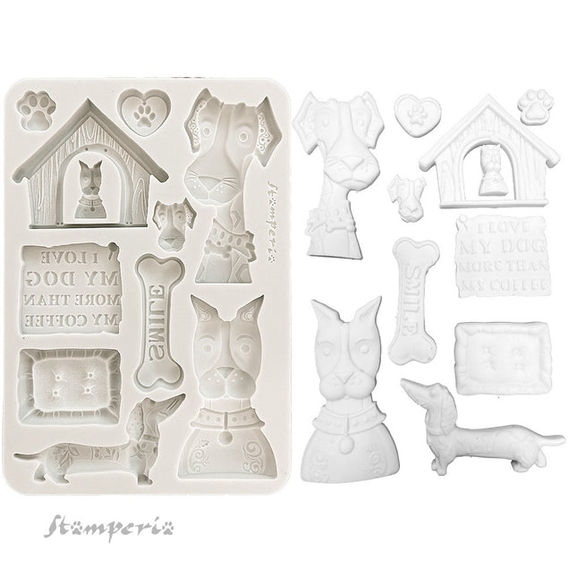Silicon mould A5 - Furry Friends I love my dog