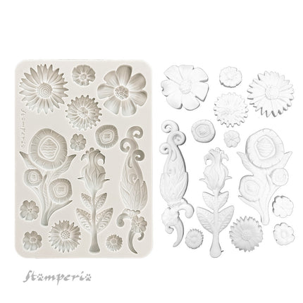 Silicon mould A5 - Furry Friends flowers