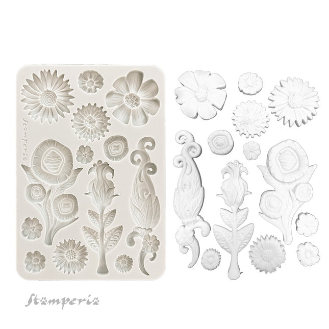 Silicon mould A5 - Furry Friends flowers