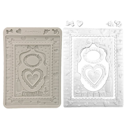 Silicon mould A5 - Baby frames and hearts