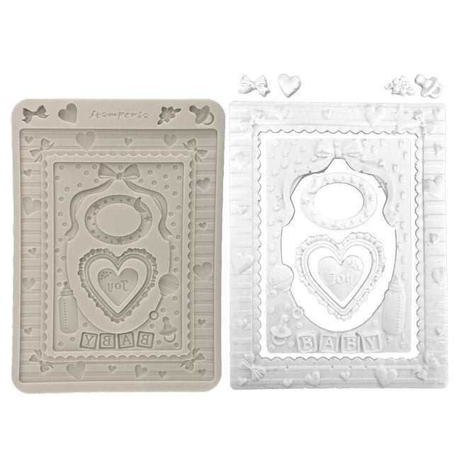 Silicon mould A5 - Baby frames and hearts