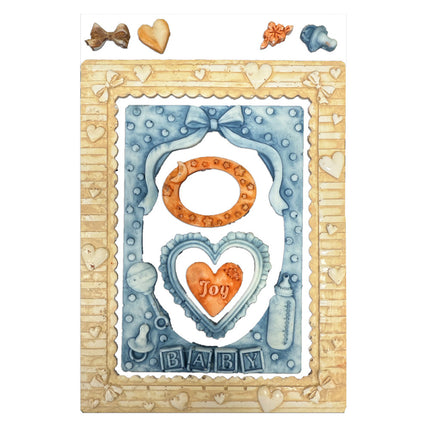Silicon mould A5 - Baby frames and hearts