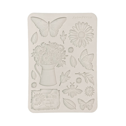 Silicon mould A5 - Daisy Art daisy and butterfly