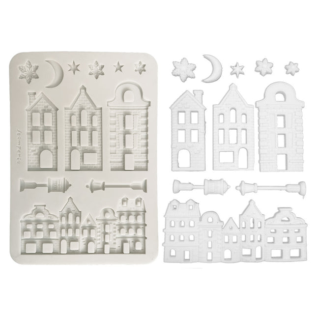 Silicon mould Designs A5 for Art and Craft - Christmas village