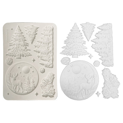 Silicon mould Designs A5 for Art and Craft - Christmas winter landscape