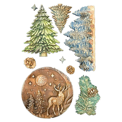 Silicon mould Designs A5 for Art and Craft - Christmas winter landscape