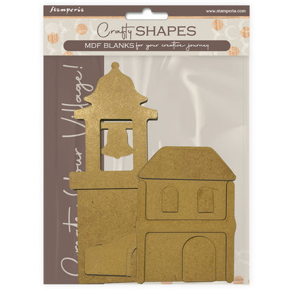 Crafty shapes: Silent Sea Bell tower and bridge landscape