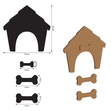Crafty shapes: Furry Friends doghouse and bones
