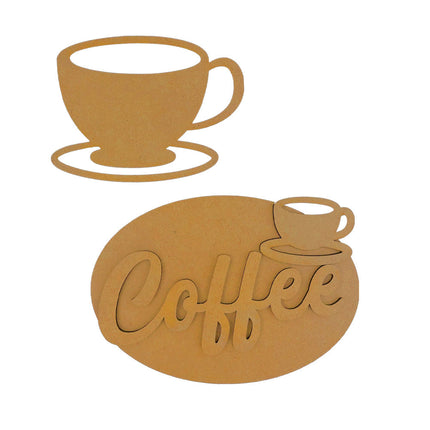 Crafty shapes: Coffee and Chocolate cup and plate