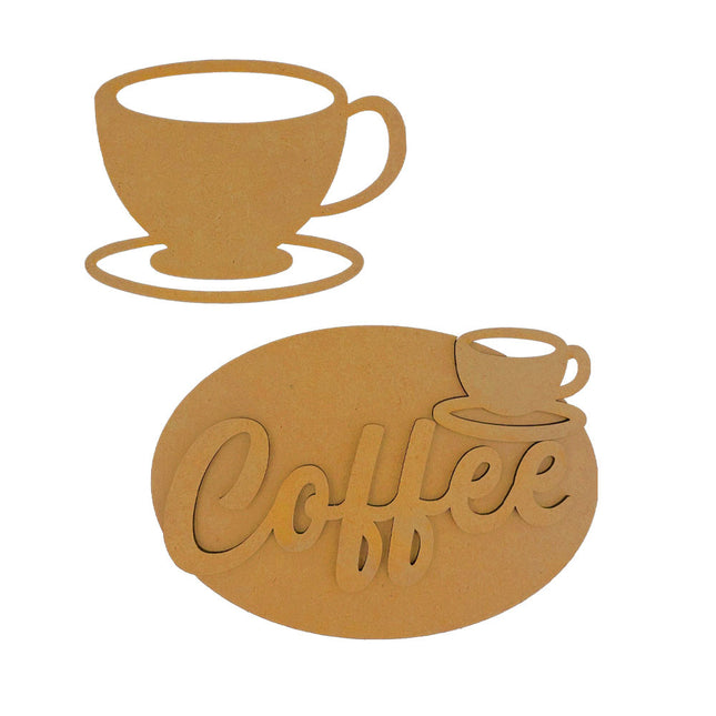 Crafty shapes: Coffee and Chocolate cup and plate