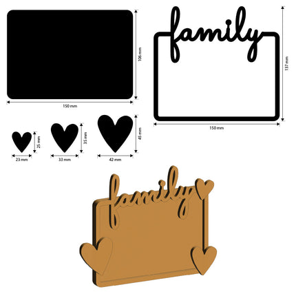 Crafty shapes: Family plate family hearts