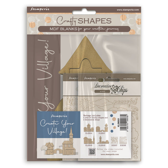 Assortment Village: 4 crafty shapes and 2 Decorative chips