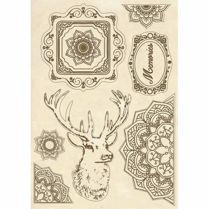 Wooden shape A5 size Cosmos deer