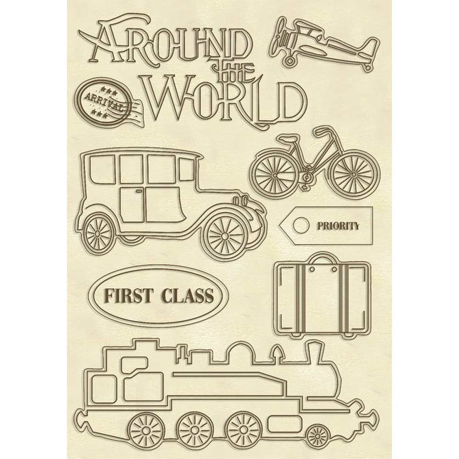 Wooden shape A5 Around the World
