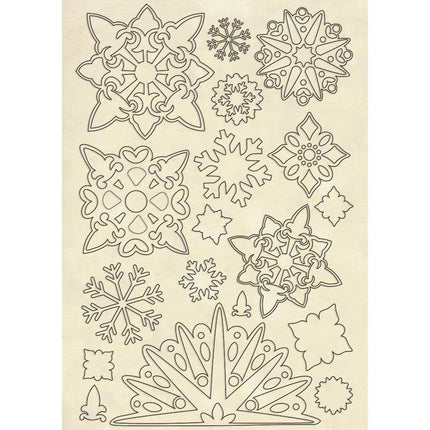 Wooden shape A5 - Snowflakes