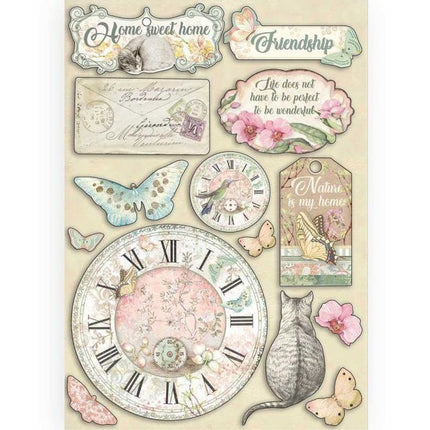 Colored Wooden frame A5 - Clock and labels