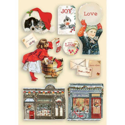 Colored Wooden shape A5 - Romantic Christmas