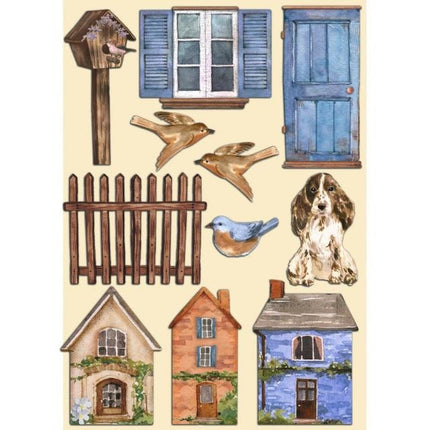 Colored Wooden shape A5 - Create Happiness Welcome Home houses