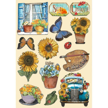 Colored Wooden shape A5 - Sunflower Art