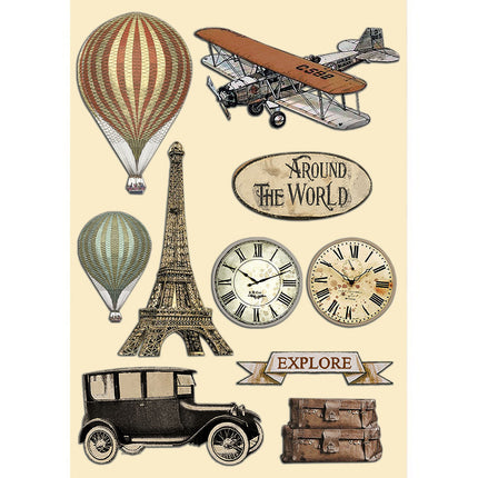Colored Wooden shape A5 - Around the world