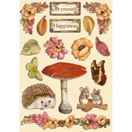 Colored Wooden shape A5 - Woodland