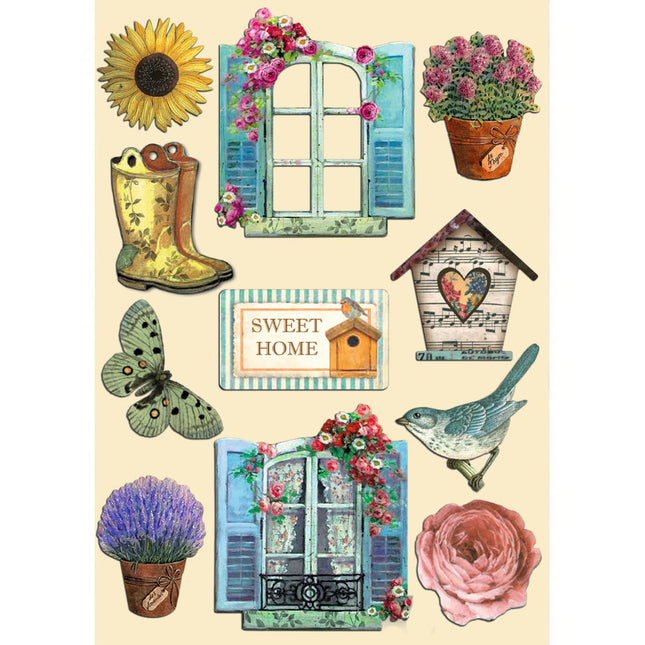 Colored Wooden shape A5 - Garden